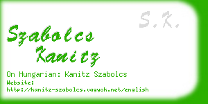 szabolcs kanitz business card